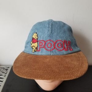 Disney Winnie The Pooh Bear Hat Jean and Suede Stretchy Back